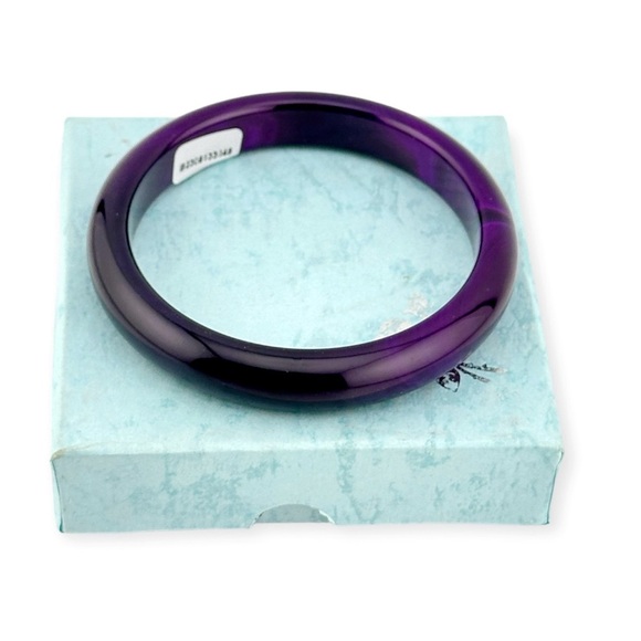 Flashy Natural Agate Chalcedony 65mm Hand Carved Purple Bangle Gemstone … - Picture 3 of 4